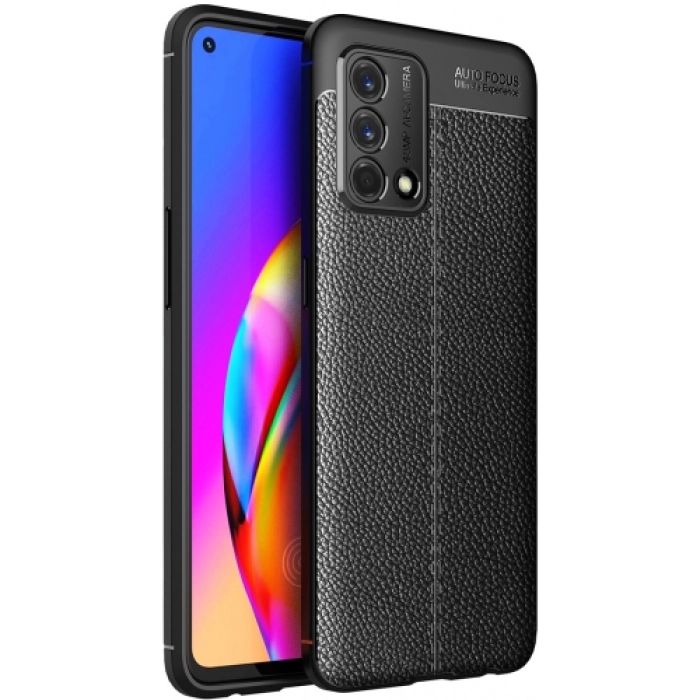 Oppo A74 Kılıf Deri Görünümlü Lüks Parmak İzi Bırakmaz Niss Silikon Kapak - Siyah