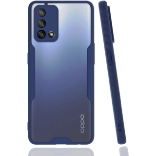 Oppo A74 Kılıf Renkli Silikon Kamera Lens Korumalı Şeffaf Parfe Kapak - Lacivert