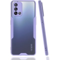 Oppo A74 Kılıf Renkli Silikon Kamera Lens Korumalı Şeffaf Parfe Kapak - Lila
