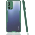 Oppo A74 Kılıf Renkli Silikon Kamera Lens Korumalı Şeffaf Parfe Kapak - Yeşil