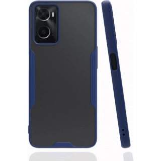 Oppo A76 Kılıf Renkli Silikon Kamera Lens Korumalı Şeffaf Parfe Kapak - Lacivert