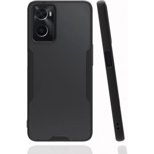 Oppo A76 Kılıf Renkli Silikon Kamera Lens Korumalı Şeffaf Parfe Kapak - Siyah