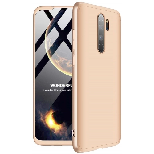 Oppo A9 2020 Kılıf 3 Parçalı 360 Tam Korumalı Rubber AYS Kapak - Gold