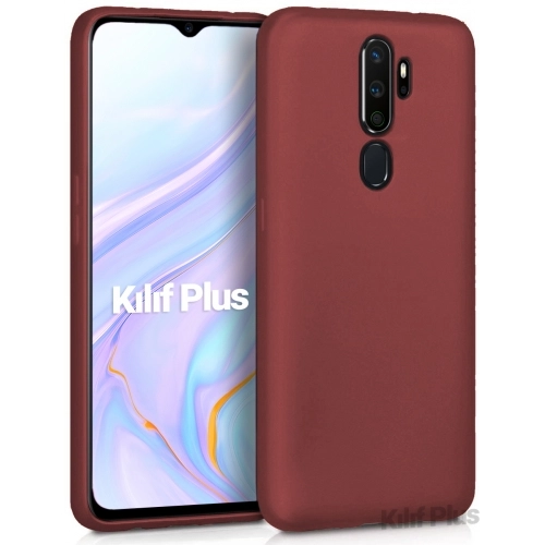 Oppo A9 2020 Kılıf İnce Soft Mat Renkli Esnek Silikon Kapak - Mürdüm