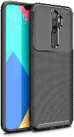 Oppo A9 2020 Kılıf Karbon Serisi Mat Fiber Silikon Negro Kapak - Siyah