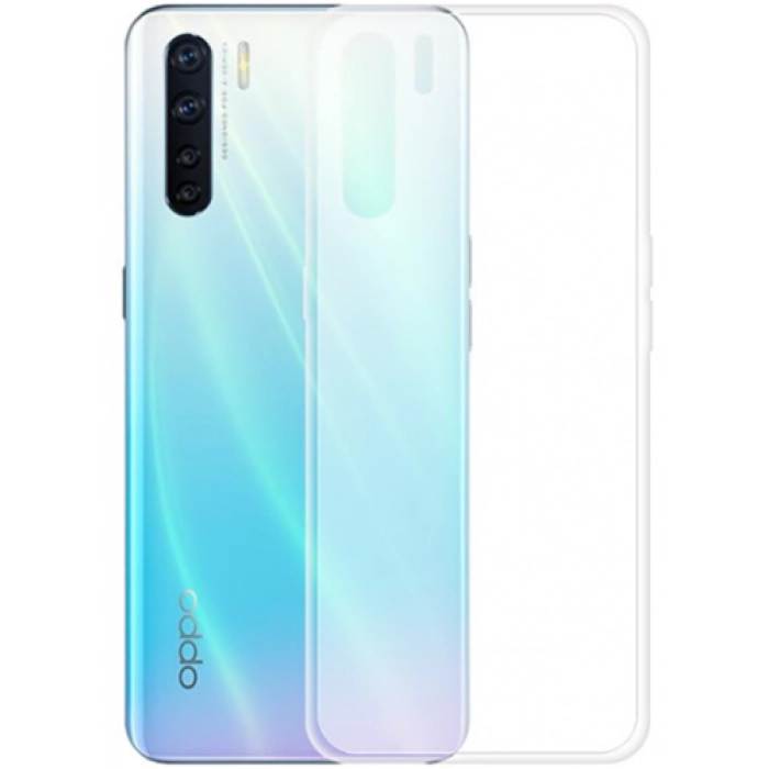 Oppo A91 Kılıf Kamera Korumalı Esnek Silikon Kapak - Şeffaf