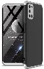Oppo A92 Kılıf 3 Parçalı 360 Tam Korumalı Rubber AYS Kapak - Gri Siyah