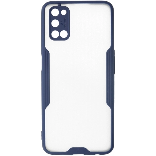 Oppo A92 Kılıf Renkli Silikon Kamera Lens Korumalı Şeffaf Parfe Kapak - Lacivert