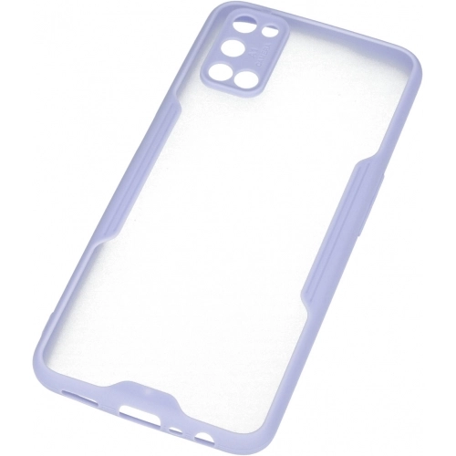 Oppo A92 Kılıf Renkli Silikon Kamera Lens Korumalı Şeffaf Parfe Kapak - Lila