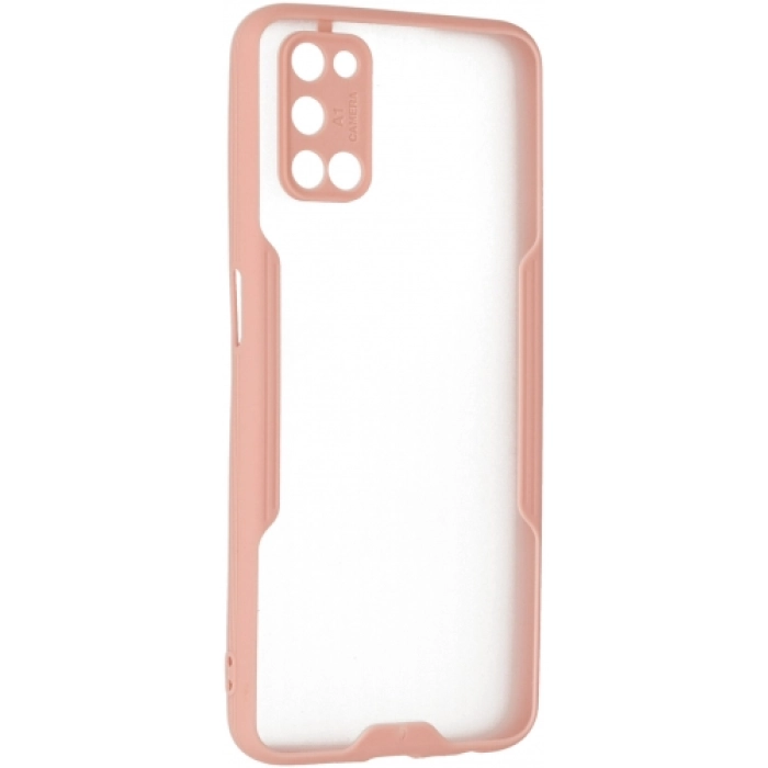 Oppo A92 Kılıf Renkli Silikon Kamera Lens Korumalı Şeffaf Parfe Kapak - Pembe