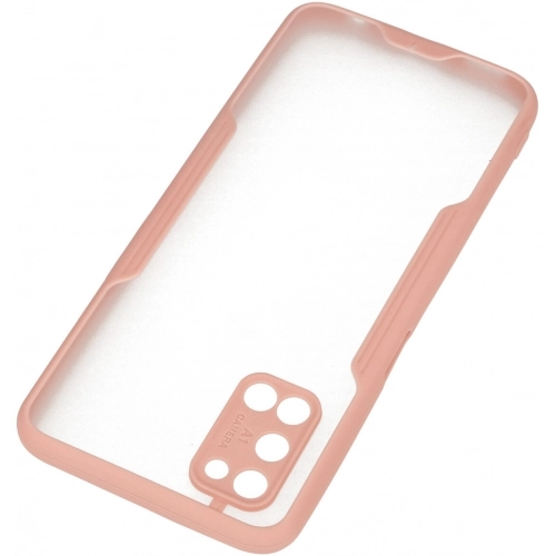 Oppo A92 Kılıf Renkli Silikon Kamera Lens Korumalı Şeffaf Parfe Kapak - Pembe