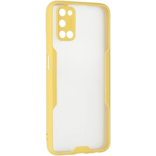 Oppo A92 Kılıf Renkli Silikon Kamera Lens Korumalı Şeffaf Parfe Kapak - Sarı