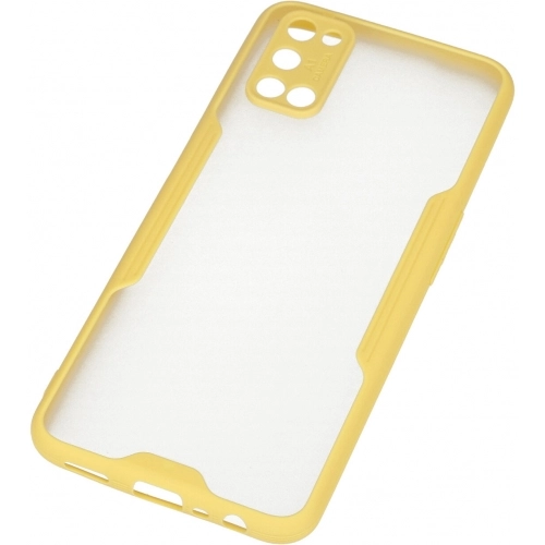 Oppo A92 Kılıf Renkli Silikon Kamera Lens Korumalı Şeffaf Parfe Kapak - Sarı