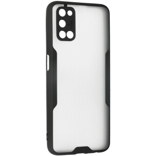 Oppo A92 Kılıf Renkli Silikon Kamera Lens Korumalı Şeffaf Parfe Kapak - Siyah