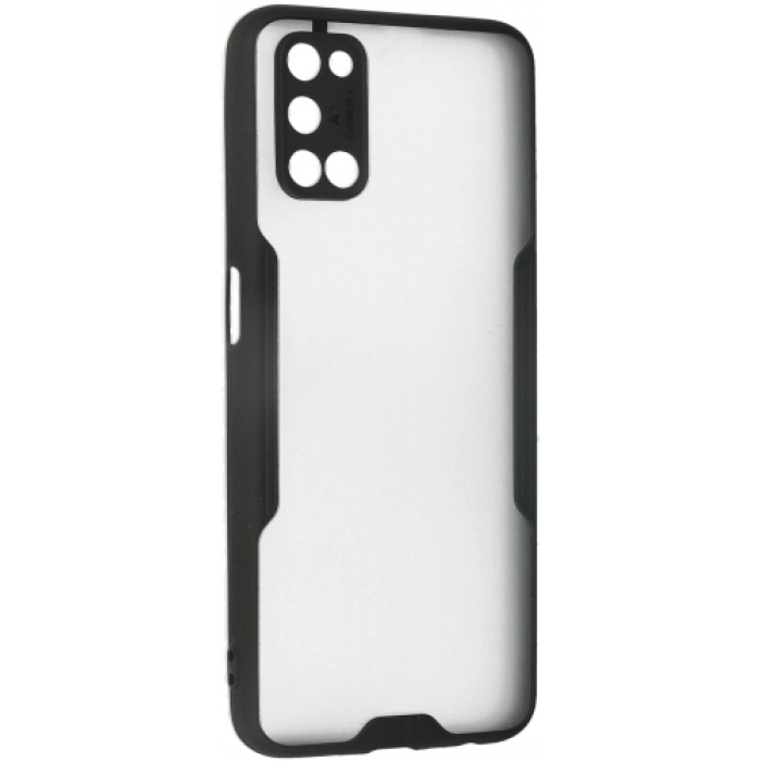 Oppo A92 Kılıf Renkli Silikon Kamera Lens Korumalı Şeffaf Parfe Kapak - Siyah