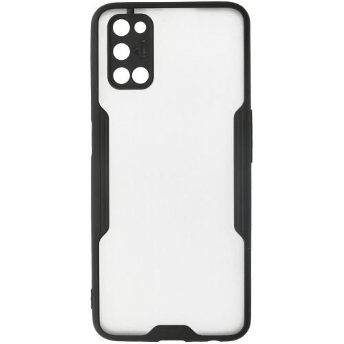 Oppo A92 Kılıf Renkli Silikon Kamera Lens Korumalı Şeffaf Parfe Kapak - Siyah