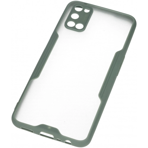 Oppo A92 Kılıf Renkli Silikon Kamera Lens Korumalı Şeffaf Parfe Kapak - Yeşil