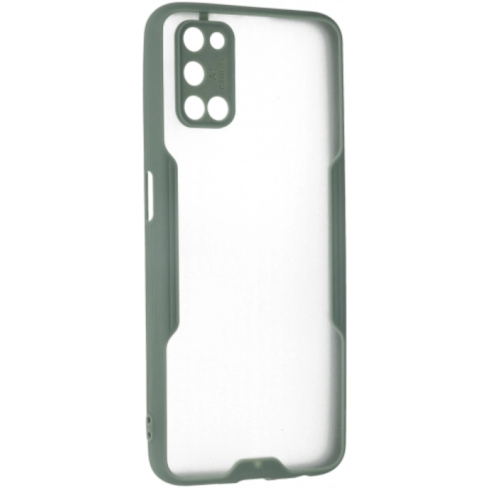 Oppo A92 Kılıf Renkli Silikon Kamera Lens Korumalı Şeffaf Parfe Kapak - Yeşil