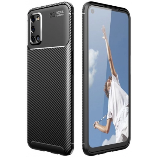 Oppo A92 Kılıf Silikon Parmak İzi Bırakmayan Karbon Soft Negro Kapak - Siyah