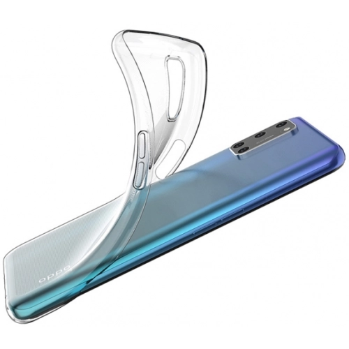 Oppo A92 Kılıf Kamera Korumalı Esnek Silikon Kapak - Şeffaf