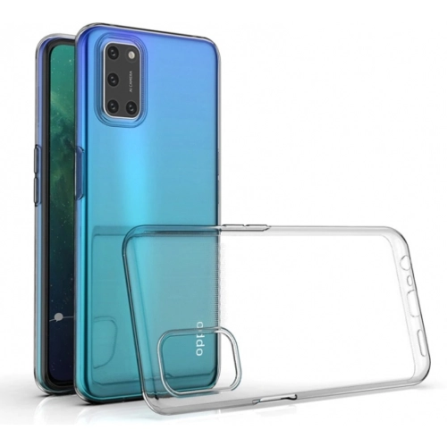 Oppo A92 Kılıf Kamera Korumalı Esnek Silikon Kapak - Şeffaf