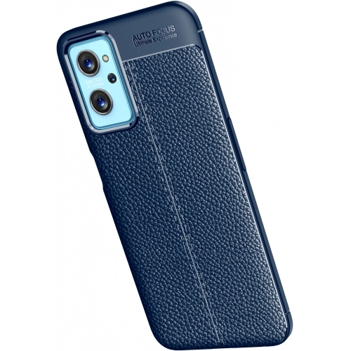 Oppo A96 4G Kılıf Deri Görünümlü Lüks Parmak İzi Bırakmaz Niss Silikon Kapak - Lacivert