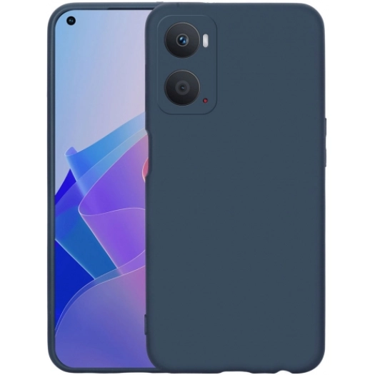 Oppo A96 4G Kılıf İçi Kadife Mat Mara Lansman Silikon Kapak  - Lacivert