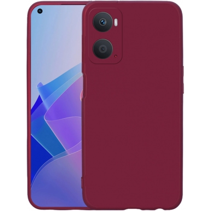 Oppo A96 4G Kılıf İçi Kadife Mat Mara Lansman Silikon Kapak  - Mürdüm