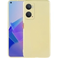 Oppo A96 4G Kılıf İnce Soft Mat Renkli Esnek Silikon Kapak - Gold