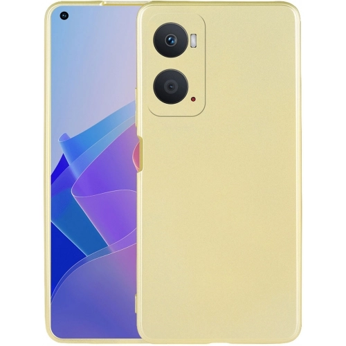 Oppo A96 4G Kılıf İnce Soft Mat Renkli Esnek Silikon Kapak - Gold
