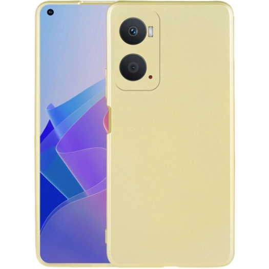 Oppo A96 4G Kılıf İnce Soft Mat Renkli Esnek Silikon Kapak - Gold