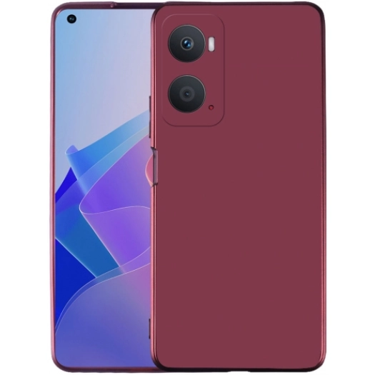 Oppo A96 4G Kılıf İnce Soft Mat Renkli Esnek Silikon Kapak - Mürdüm