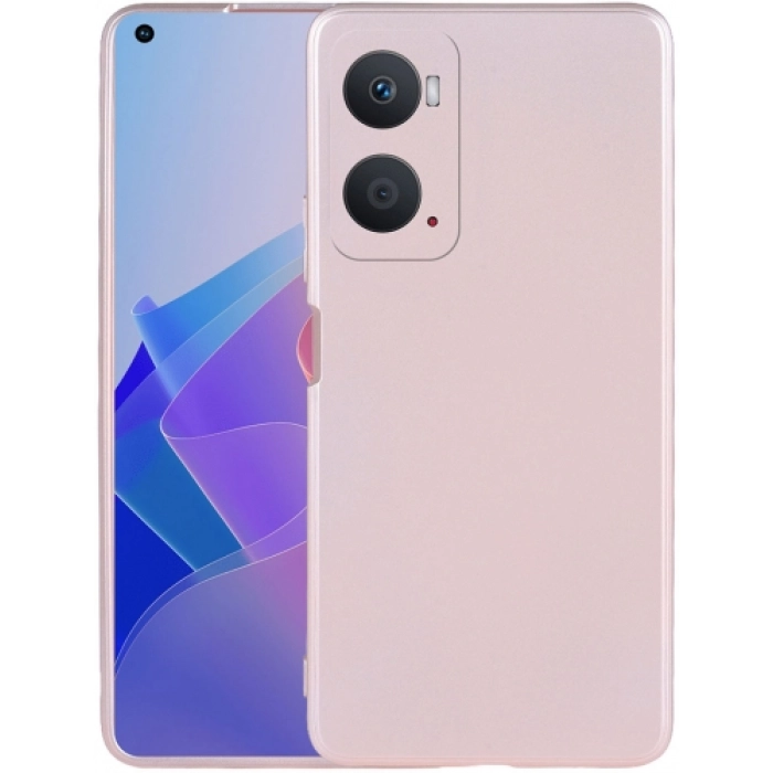 Oppo A96 4G Kılıf İnce Soft Mat Renkli Esnek Silikon Kapak - Rose Gold