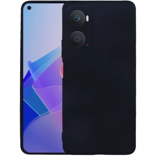 Oppo A96 4G Kılıf İnce Soft Mat Renkli Esnek Silikon Kapak - Siyah