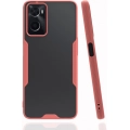 Oppo A96 4G Kılıf Renkli Silikon Kamera Lens Korumalı Şeffaf Parfe Kapak - Pembe