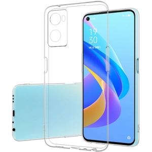 Oppo A96 4G Kılıf Kamera Korumalı Esnek Silikon Kapak - Şeffaf
