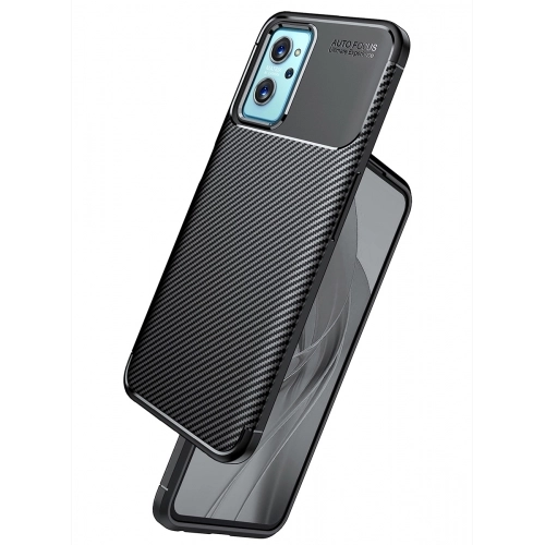 Oppo A96 4G Kılıf Silikon Parmak İzi Bırakmayan Karbon Soft Negro Kapak - Siyah