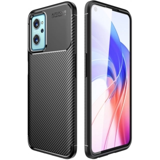Oppo A96 4G Kılıf Silikon Parmak İzi Bırakmayan Karbon Soft Negro Kapak - Siyah