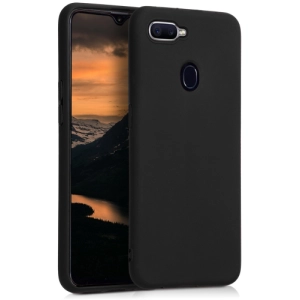 Oppo AX7 Kılıf İnce Soft Mat Renkli Esnek Silikon Kapak - Siyah