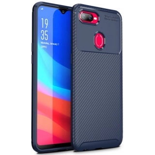 Oppo R15X Kılıf Silikon Parmak İzi Bırakmayan Karbon Soft Negro Kapak - Lacivert