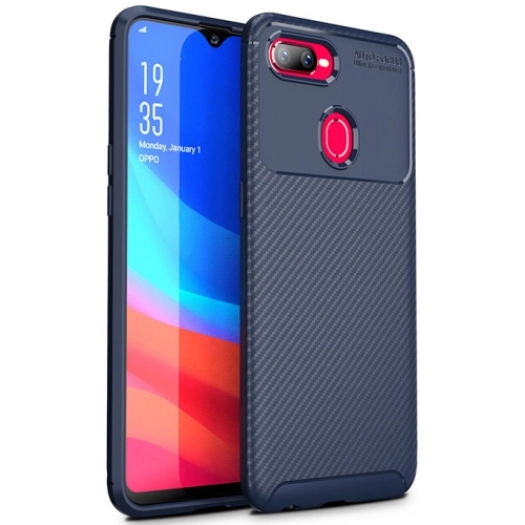 Oppo R15X Kılıf Silikon Parmak İzi Bırakmayan Karbon Soft Negro Kapak - Lacivert