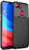 Oppo R15X Kılıf Karbon Serisi Mat Fiber Silikon Negro Kapak - Siyah