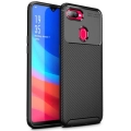 Oppo R15X Kılıf Silikon Parmak İzi Bırakmayan Karbon Soft Negro Kapak - Siyah