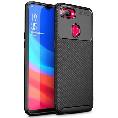 Oppo R15X Kılıf Silikon Parmak İzi Bırakmayan Karbon Soft Negro Kapak - Siyah