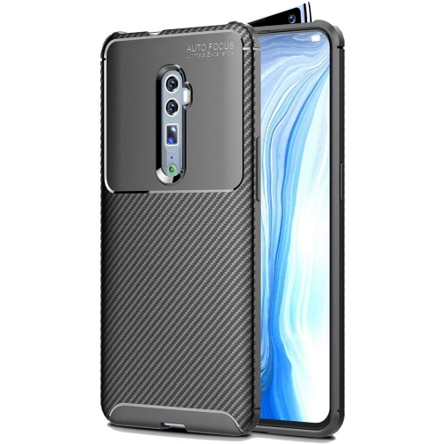 Oppo Reno 10x Zoom Kılıf Silikon Parmak İzi Bırakmayan Karbon Soft Negro Kapak - Siyah