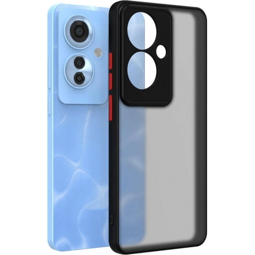 Oppo Reno 11F 5G Kılıf Kamera Korumalı Arkası Şeffaf Mat Silikon Kapak - Lacivert