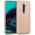 Oppo Reno 2 Kılıf İnce Soft Mat Renkli Esnek Silikon Kapak - Gold