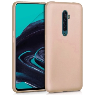 Oppo Reno 2 Kılıf İnce Soft Mat Renkli Esnek Silikon Kapak - Gold