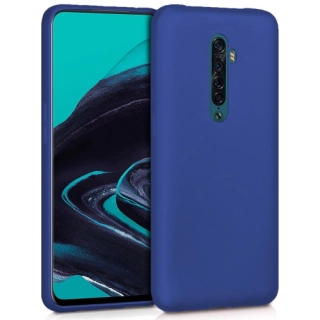 Oppo Reno 2 Kılıf İnce Soft Mat Renkli Esnek Silikon Kapak - Lacivert
