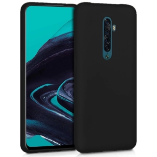 Oppo Reno 2 Kılıf İnce Soft Mat Renkli Esnek Silikon Kapak - Siyah
